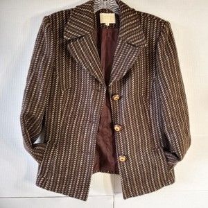 Vintage Alberto Makali Beyond Fabulous Wool Weave 3 Button Blazer 6
